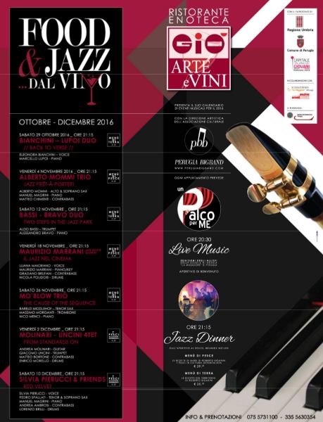 FOOD & JAZZ DAL VINO Autunno 2016