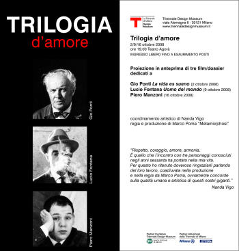 Trilogia d’amore  Trilogia di film dossier dedicati a tre maestri dell’arte italiana